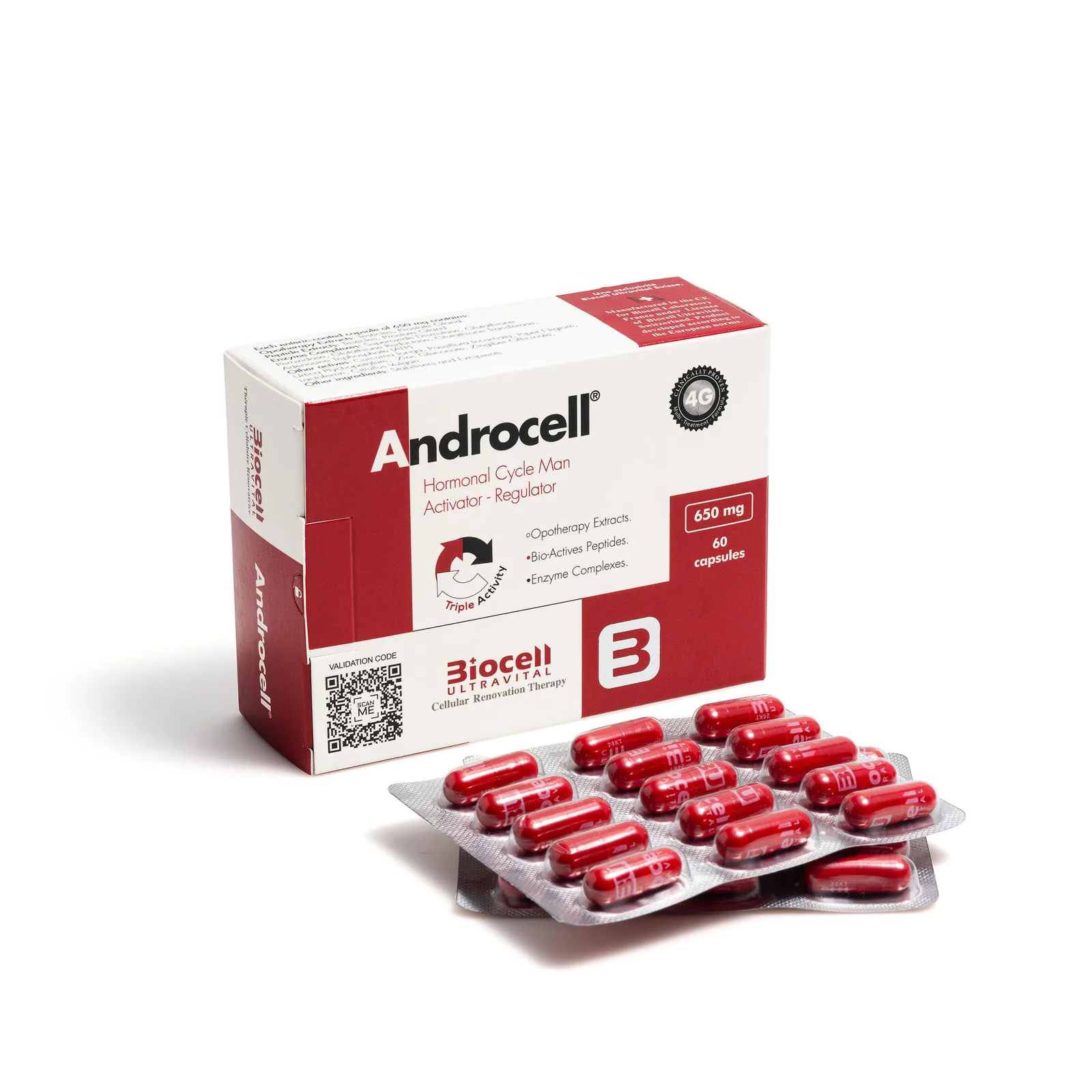Androcell ® 4G packaging and product