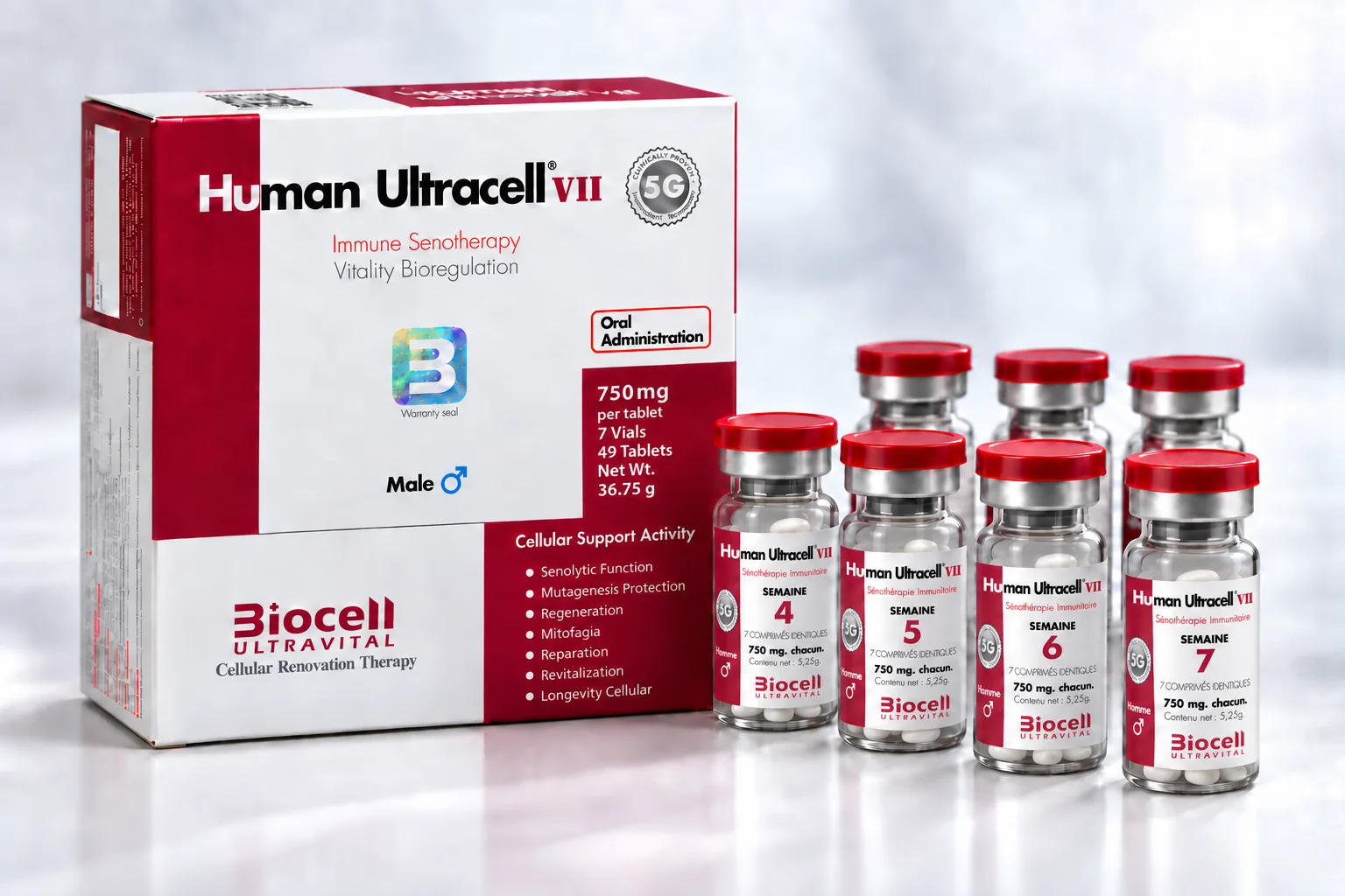 Human Ultracell VII Man box and seven vials