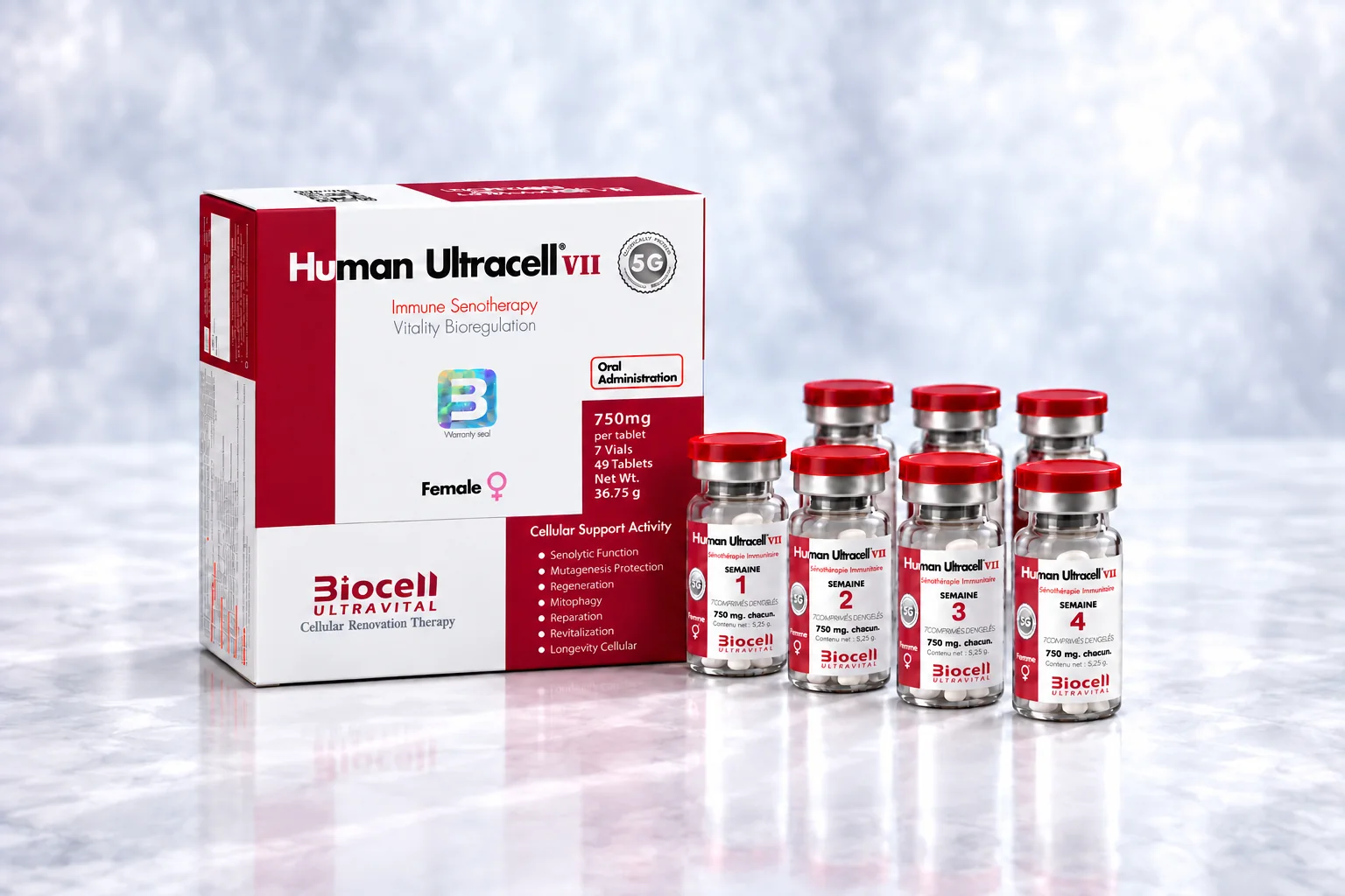 Human Ultracell VII Woman — packaging and vials